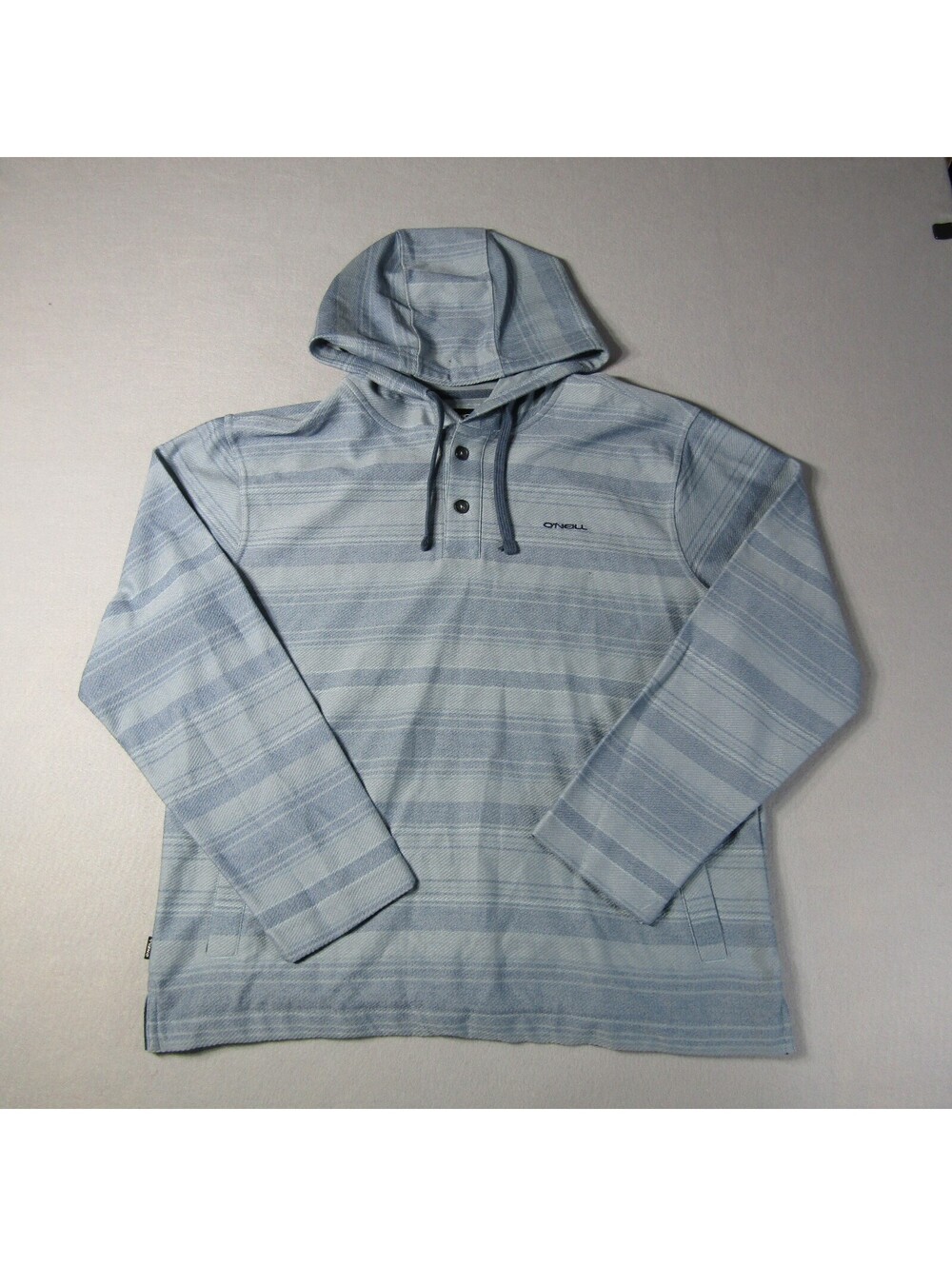 NWT O'Neill Bavaro Stripe Poncho Hoodie Men's XL Light Blue